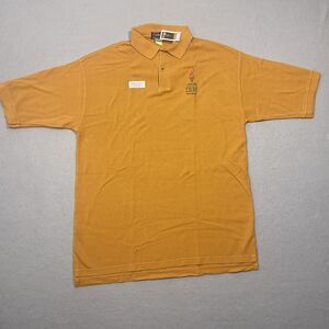 Vintage Atlanta 1996 Polo Shirt Men LARGE Yellow IBM Pique Made in USA NWT‎ NOS